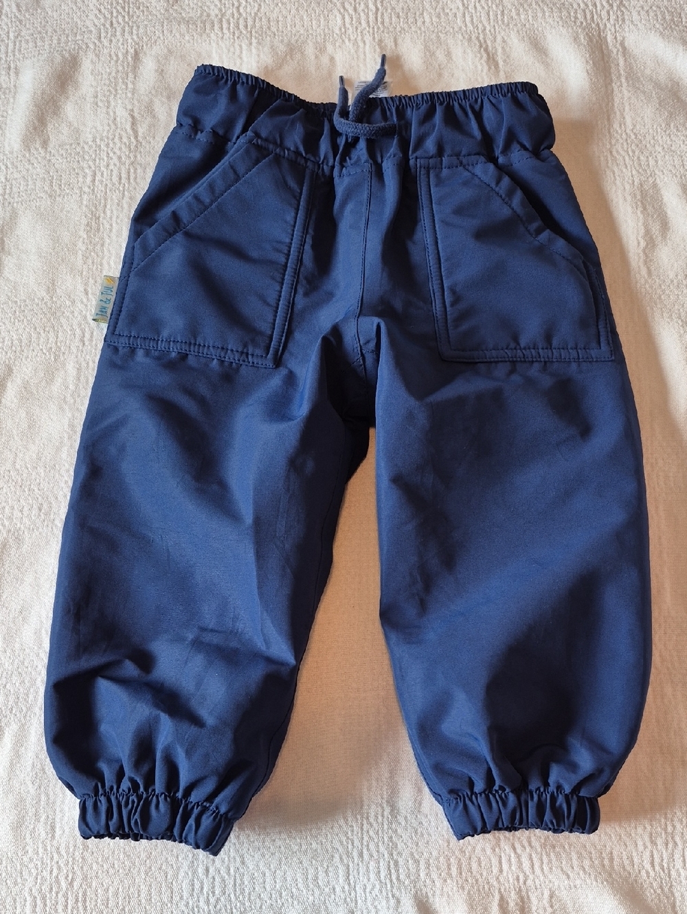 Jan & Jul boys size 1T  or 1-2 years 3 season fleece line rain pants, VGUC